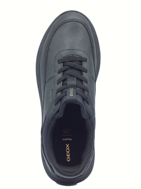 Geox Geox D567MB Spherica Black Sneakers Sportive per Donna in pelle nera con zeppa Black