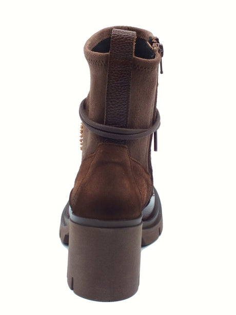 Hispanitas Hispanitas HI254281 Zurich Bolero Tronchetti accollati per Donna in pelle nabuk e tessuto tacco alto Zurich Bolero