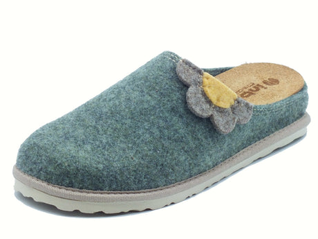InBlu InBlu CS000043 Menta Pantofole per Donna in lana cotta con sottopiede estraibile Menta