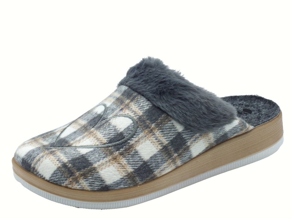 InBlu InBlu CT000043 Grigio Pantofole per Donna in tessuto grigio Grigio