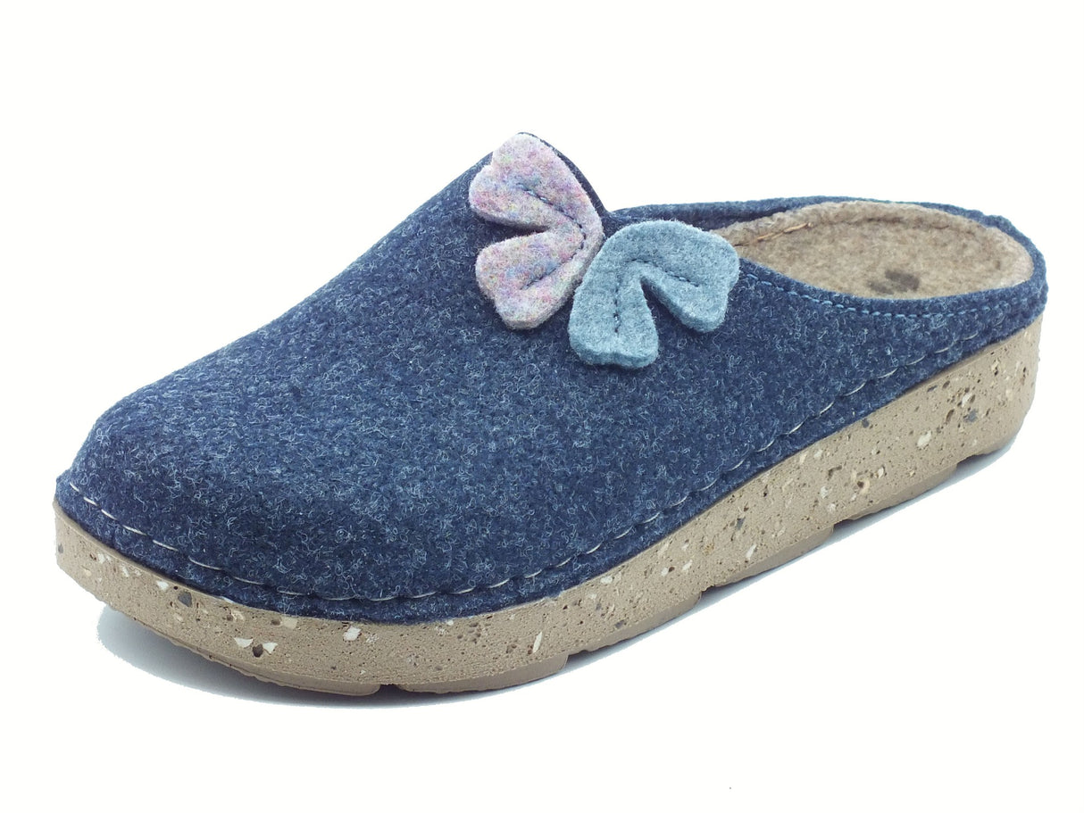 InBlu InBlu ED000028 Avio Pantofole per Donna in lana cotta blu Avio