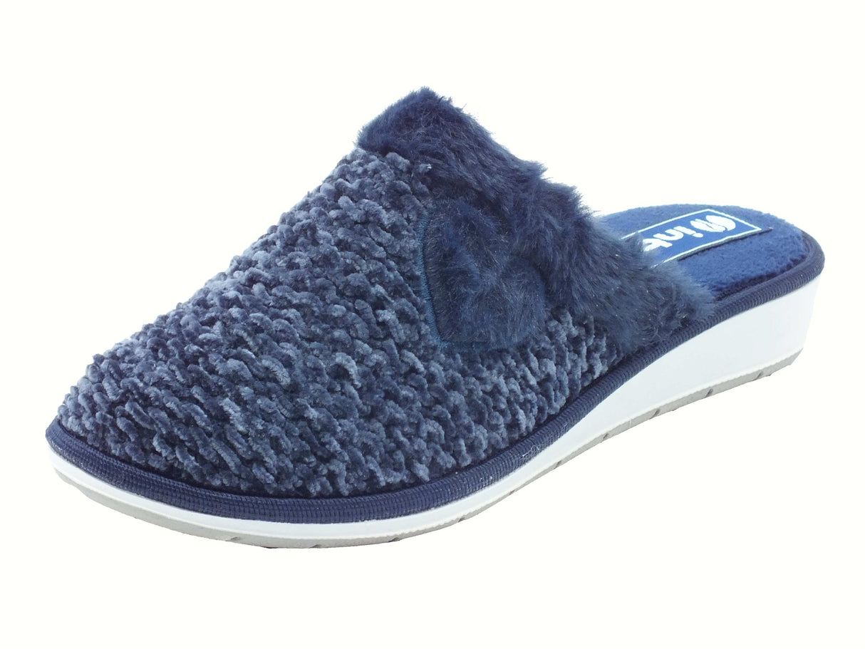 InBlu InBlu LB000110 Blu Pantofole per Donna in lana con fodera in tessuto Blu