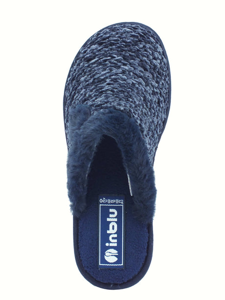 InBlu InBlu LB000110 Blu Pantofole per Donna in lana con fodera in tessuto Blu