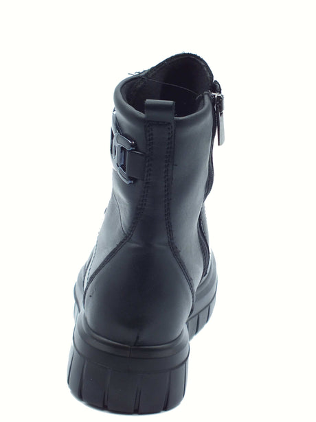 Igi&Co Igi&Co 8653100 Nappa Soft Nero Anfibi per Donna in pelle nera con lacci e lampo Nero