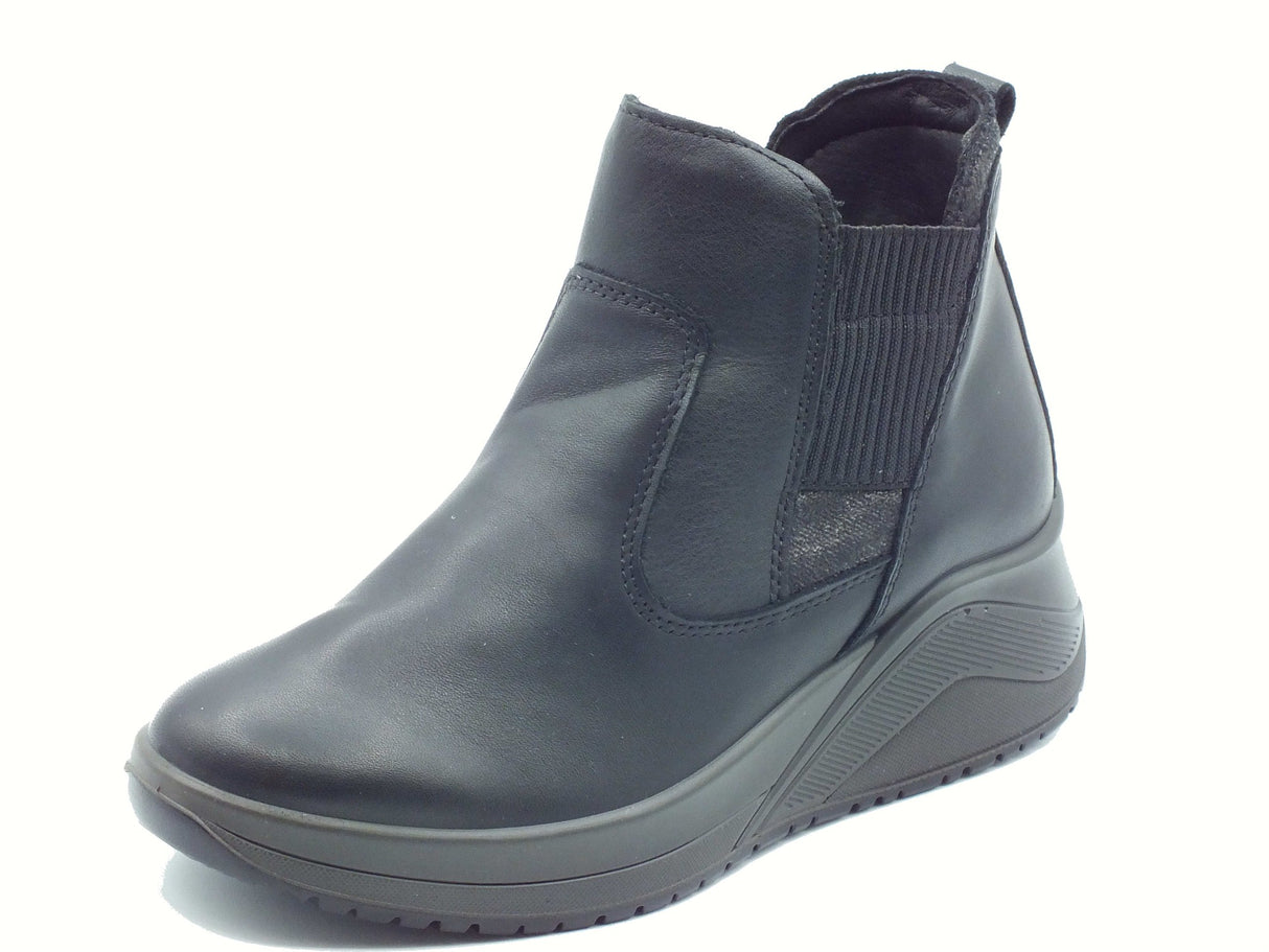 Igi&Co Igi&Co 8654200 Nappa Soft Nero Tronchetti con zeppa per Donna in pelle Nero