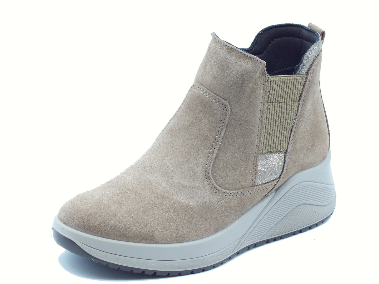 Igi&Co Igi&Co 8654244 Scam. Super Fango Tronchetti con zeppa per Donna in camoscio Fango