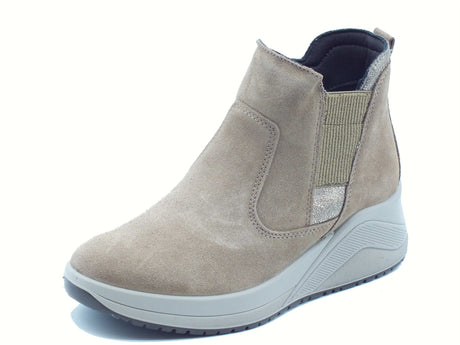 Igi&Co Igi&Co 8654244 Scam. Super Fango Tronchetti con zeppa per Donna in camoscio Fango