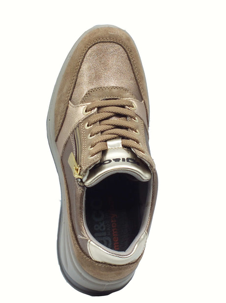 Igi&Co Igi&Co 8655822 Scam Fango Sneakers con zeppa alta per Donna in camoscio con lacci e lampo Fango