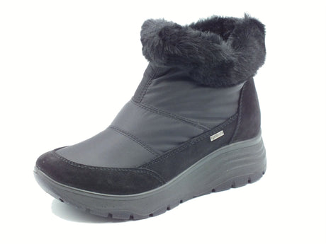 Igi&Co Igi&Co 8657400 Scam. Techno Nero Tronchetti con zeppa per Donna in tessuto tecnico Nero