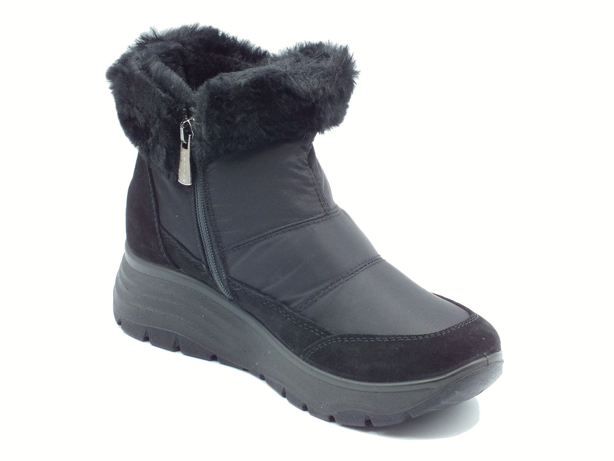 Igi&Co Igi&Co 8657400 Scam. Techno Nero Tronchetti con zeppa per Donna in tessuto tecnico Nero