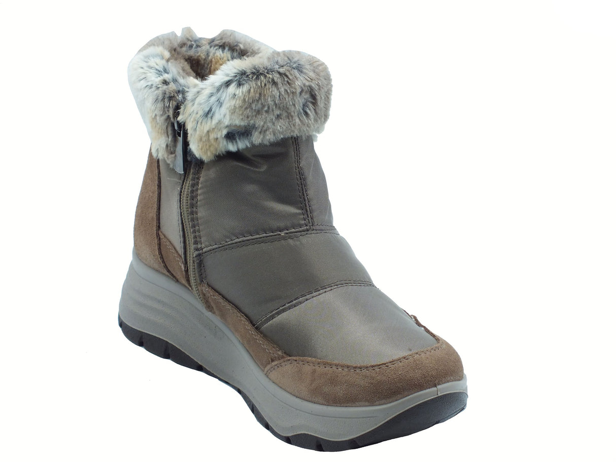 Igi&Co Igi&Co 8657422 Scam. Techno Fango Tronchetti con zeppa per Donna in tessuto tecnico Fango