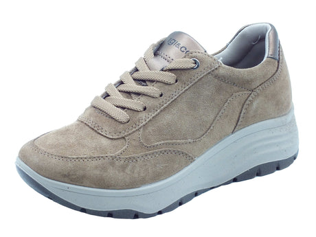 Igi&Co Igi&Co 8657522 Scam Super Fango Sneakers con zeppa per Donna in camoscio Fango