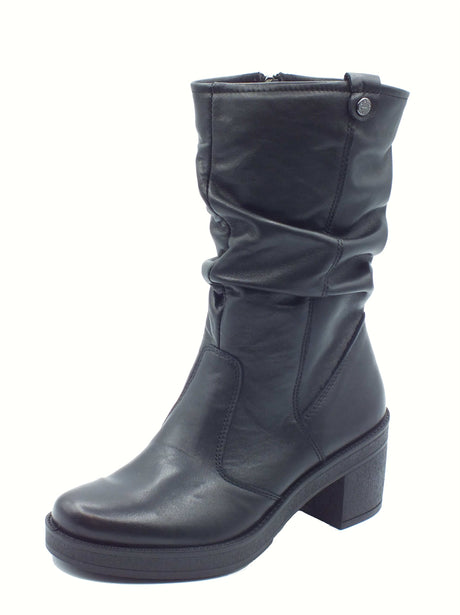 Igi&Co Igi&Co 8660300 Nappa Soft Nero Tronchetti con tacco medio per Donna in pelle Nero