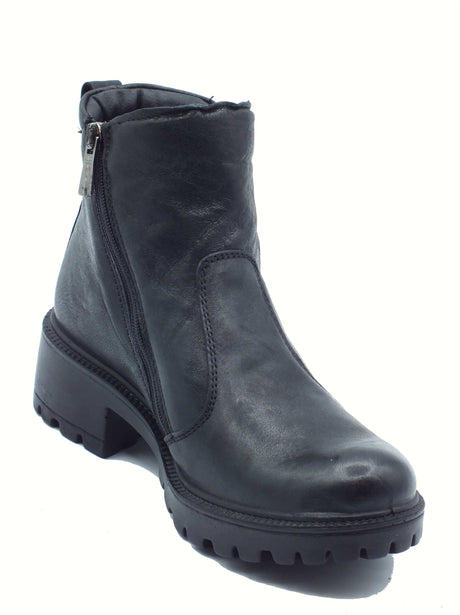 Igi&Co Igi&Co 8662700 Capra Met Nero Tronchetti con tacco per Donna in pelle nera Nero