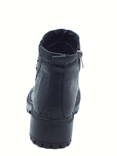 Igi&Co Igi&Co 8662700 Capra Met Nero Tronchetti con tacco per Donna in pelle nera Nero
