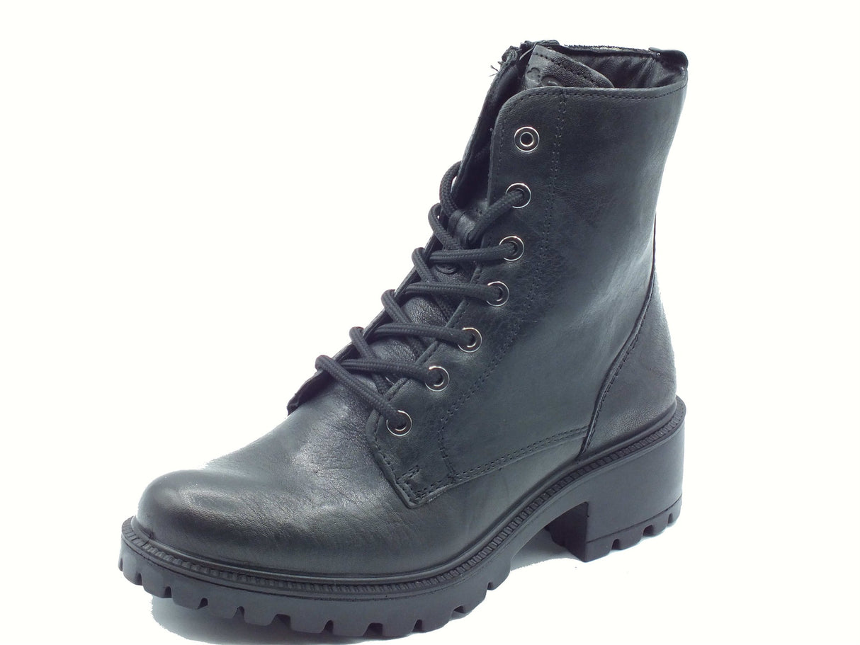 Igi&Co Igi&Co 8662800 Capra Met Nero Anfibi per Donna in pelle nera con lacci e lampo Nero