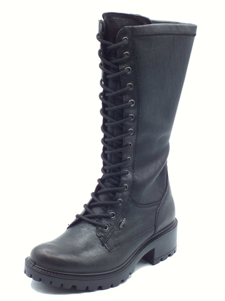 Igi&Co Igi&Co 8663100 Cap Met Pa Nero Anfibi per Donna in pelle con lampo e lacci Nero