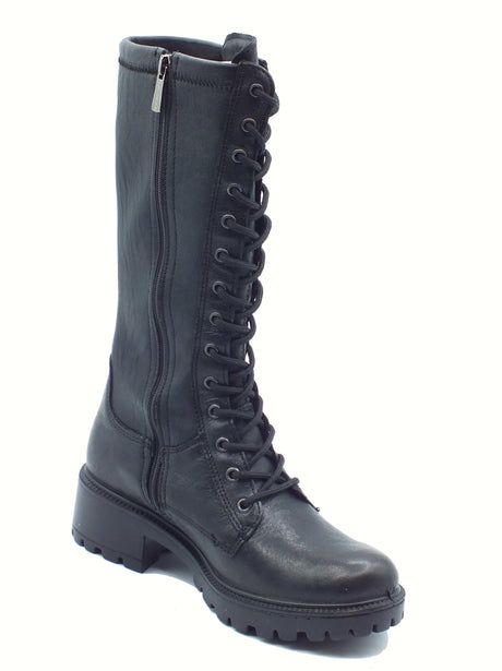 Igi&Co Igi&Co 8663100 Cap Met Pa Nero Anfibi per Donna in pelle con lampo e lacci Nero