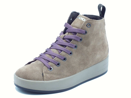 Igi&Co Igi&Co 8668222 Scam. Super Fango Sneakers con zeppa bassa per Donna in camoscio con lampo e lacci Fango