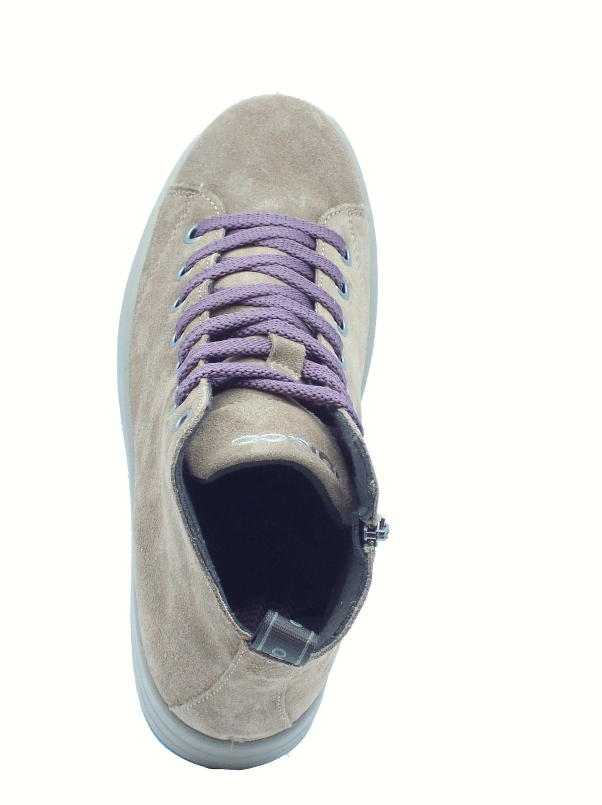 Igi&Co Igi&Co 8668222 Scam. Super Fango Sneakers con zeppa bassa per Donna in camoscio con lampo e lacci Fango