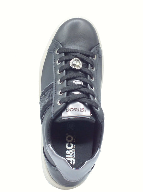 Igi&Co Igi&Co 8668600 Nappa Soft Nero Sneakers con zeppa per Donna in pelle Nappa Soft