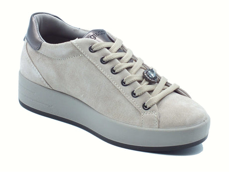 Igi&Co Igi&Co 8668633 Scam. Visone Sneakers con zeppa per Donna in nabuk Visone