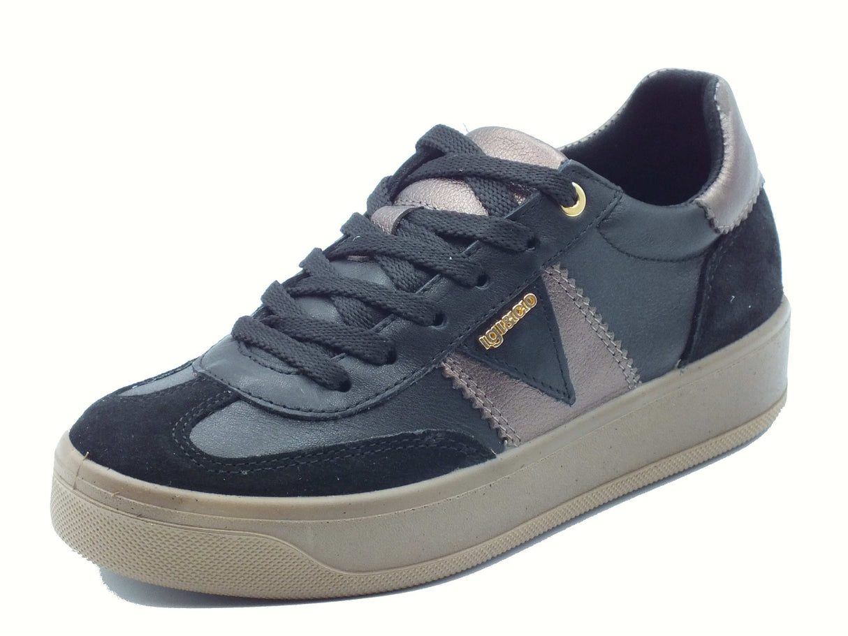 Igi&Co Igi&Co 8669900 Nappa Soft Nero Sneakers con zeppa per Donna in pelle Nappa Soft Nero