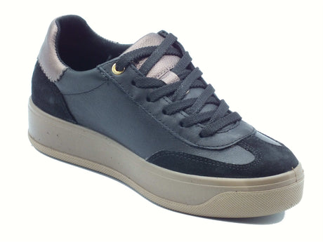 Igi&Co Igi&Co 8669900 Nappa Soft Nero Sneakers con zeppa per Donna in pelle Nappa Soft Nero