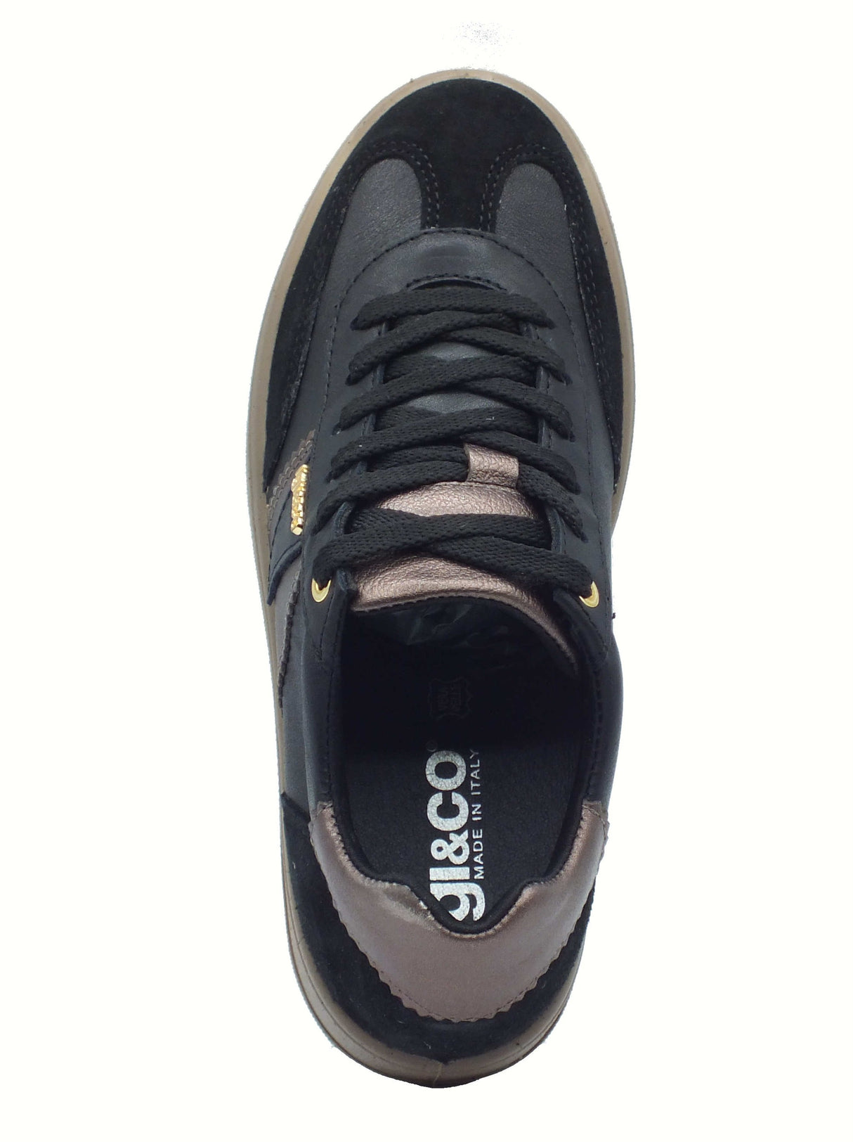 Igi&Co Igi&Co 8669900 Nappa Soft Nero Sneakers con zeppa per Donna in pelle Nappa Soft Nero