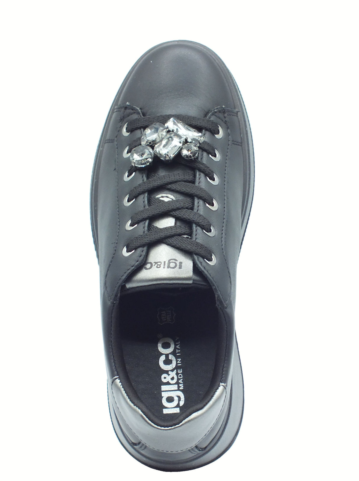 Igi&Co Igi&Co 8671200 Nappa Soft Nero Sneakers con zeppa per Donna in pelle Nero