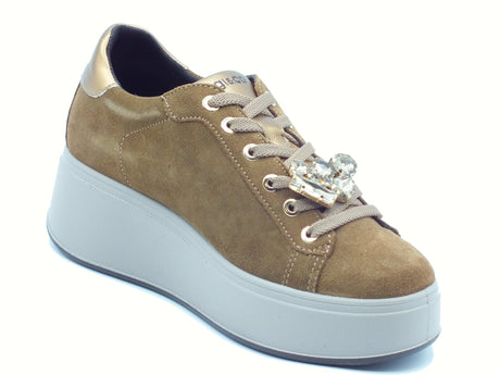 Igi&Co Igi&Co 8671244 Scam. Super Cognac Sneakers con zeppa per Donna in pelle Cognac