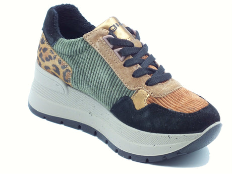 Igi&Co Igi&Co 8677600 Scam. Velluto Nero Sneakers con zeppa per Donna in velluto e nabuk Nero