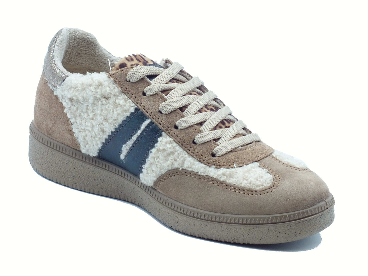 Igi&Co Igi&Co 8678755 Scam. Fango Sneakers con zeppa per Donna in tessuto e nabuk Fango