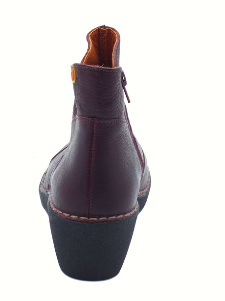 Jungla Jungla 7518 Yankee Grape Tronchetti per Donna in pelle bordò con lampo e tacco medio Grape