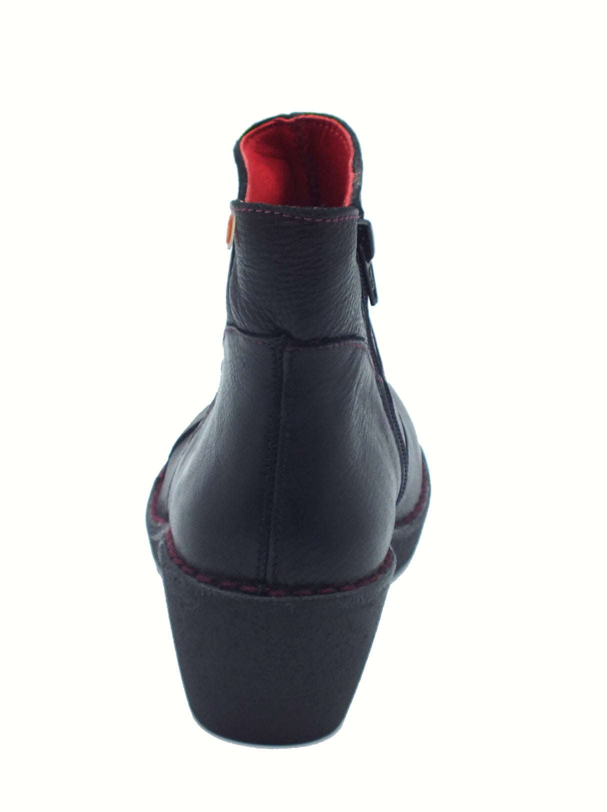 Jungla Jungla 7518 Yankee Negro Tronchetti per Donna in pelle nera con lampo e tacco medio Negro