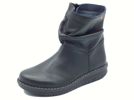 Jungla Jungla 7559 Tomcat Negro Tronchetti per Donna in pelle nera con lampo Negro