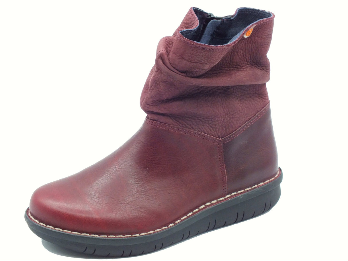 Jungla Jungla 7559 Yankee Grape Tronchetti per Donna in pelle bordeaux con lampo Grape