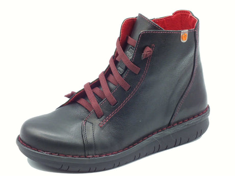 Jungla Jungla 7564 Yankee Negro Tronchetti per Donna in pelle nera allaccio rapido lampo Negro