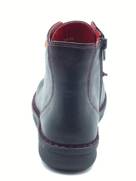 Jungla Jungla 7564 Yankee Negro Tronchetti per Donna in pelle nera allaccio rapido lampo Negro