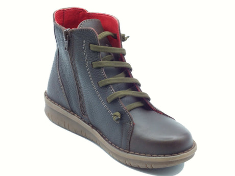 Jungla Jungla 7564 Yankee Testa di moro Tronchetti per Donna in pelle allaccio rapido lampo Testa di Moro