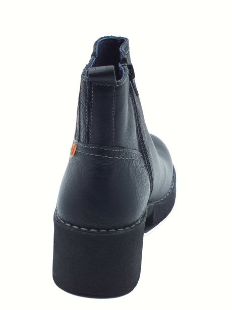 Jungla Jungla 8136 Durango Negro Tronchetti per Donna in pelle nera con lampo tacco medio Negro