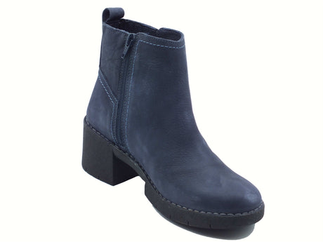 Jungla Jungla 8136 Nomad Beep Blue Tronchetti per Donna in pelle blu con lampo tacco medio Blue