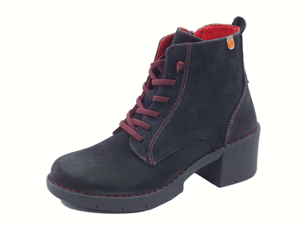 Jungla Jungla 8312 Jockey Negro Tronchetti per Donna in nanuk nera con lampo lacci e tacco medio Negro