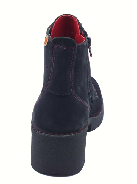 Jungla Jungla 8312 Jockey Negro Tronchetti per Donna in nanuk nera con lampo lacci e tacco medio Negro