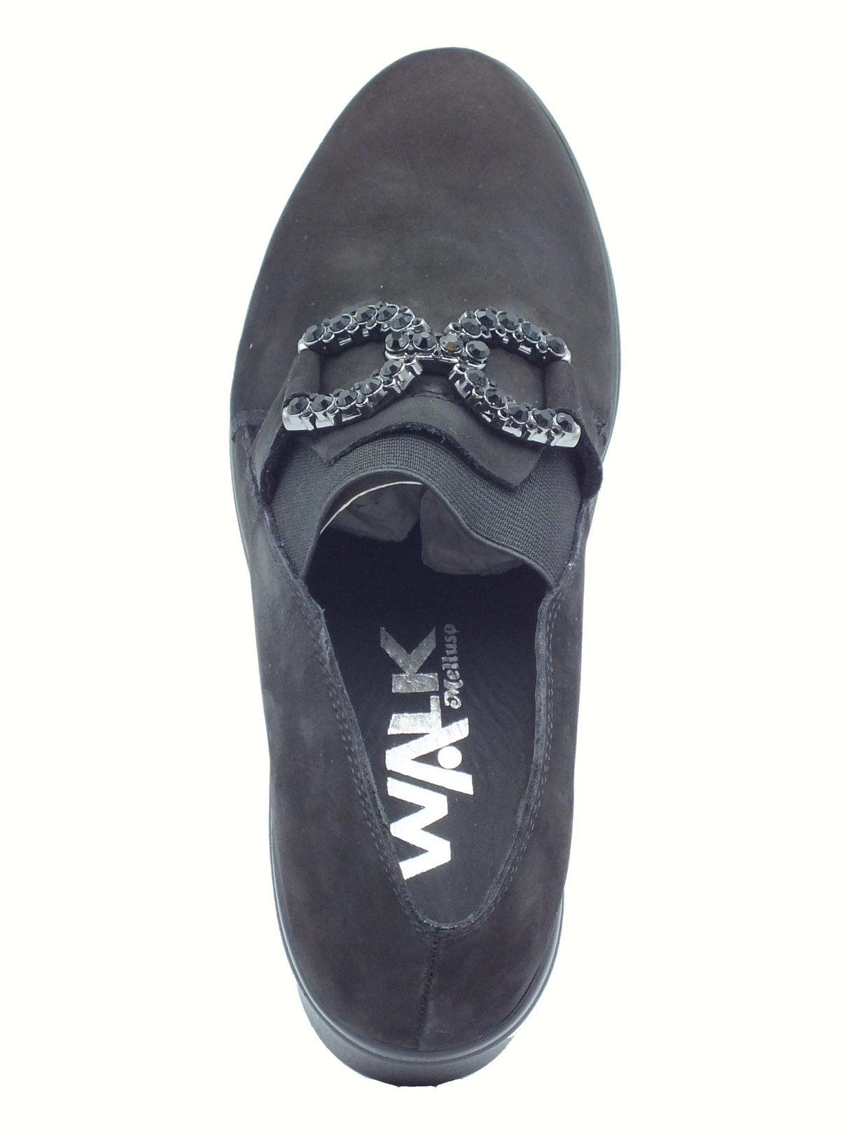 Melluso Melluso K53018 Nero Mocassini per Donna in nabuk zeppa alta Nero