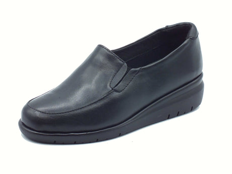 Melluso Melluso K55242 Nero Mocassini per Donna in pelle zeppa media Nero