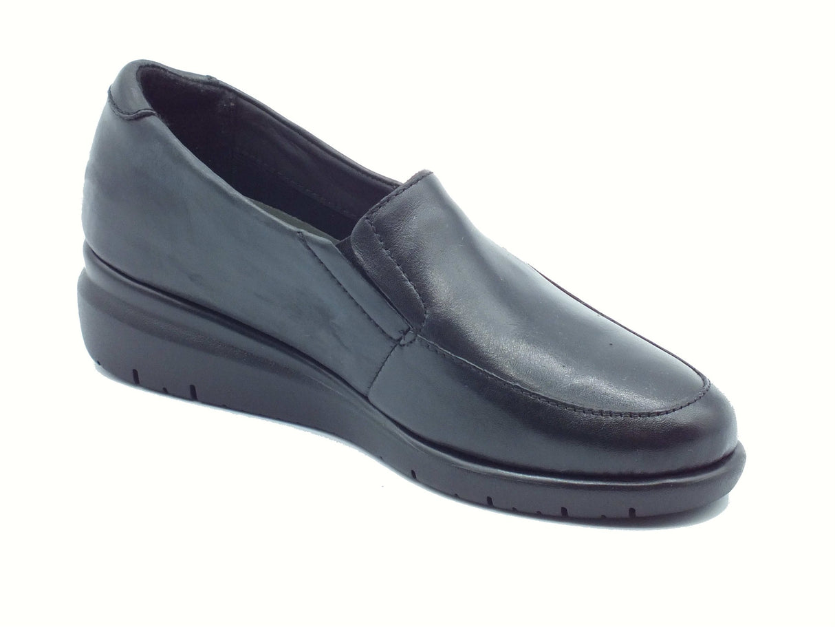 Melluso Melluso K55242 Nero Mocassini per Donna in pelle zeppa media Nero