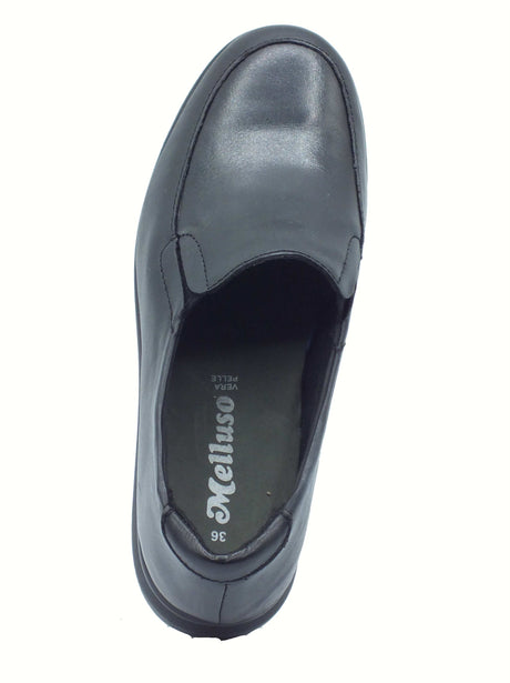 Melluso Melluso K55242 Nero Mocassini per Donna in pelle zeppa media Nero