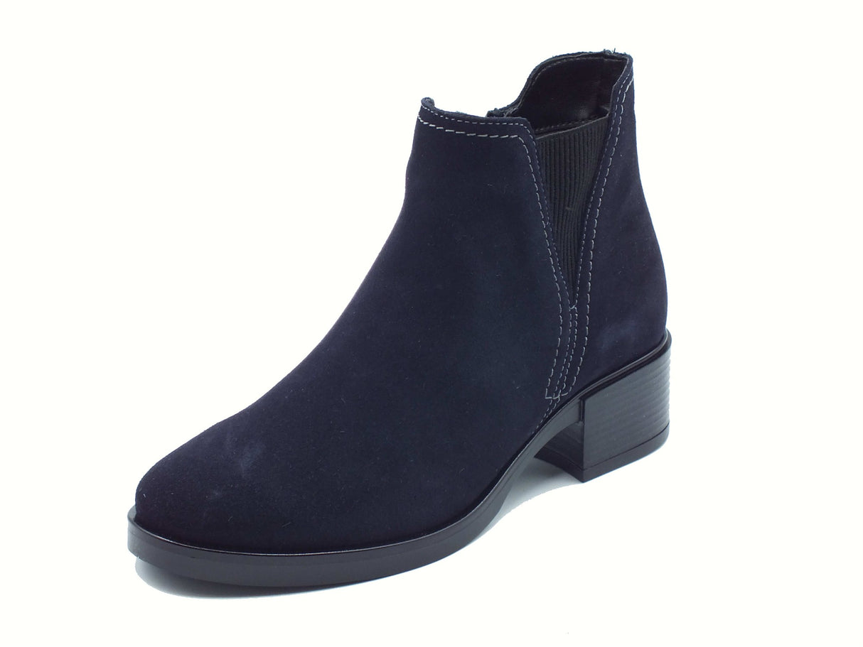 Melluso Melluso K91863 Blu Tronchetti con tacco per Donna in camoscio con lampo Blu