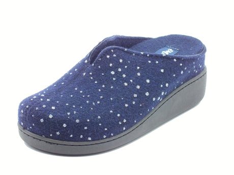 Melluso Melluso PD621 Blu Pantofole per Donna in tessuto blu con sottopiede estrabile Blu